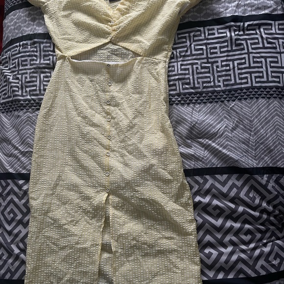 Forever 21 yellow plaid summer midi dress - Picture 1 of 7